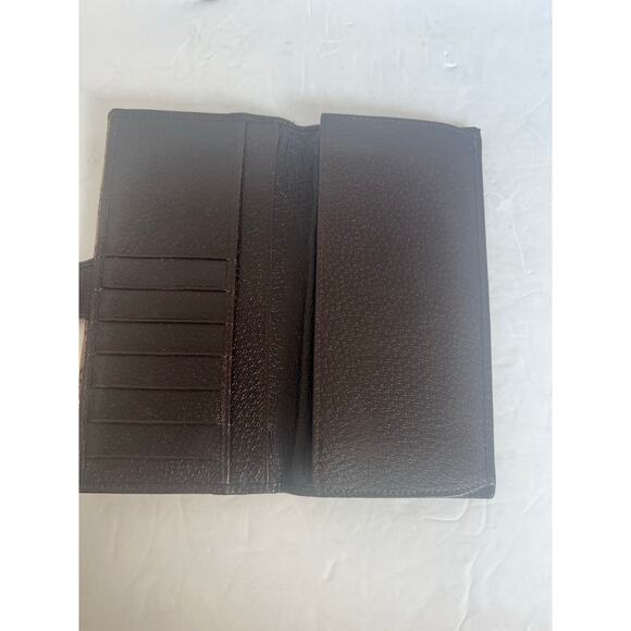 Gucci 154258 GG Long Bi-fold Brown Canvas Leather Wallet - Picture 9 of 9